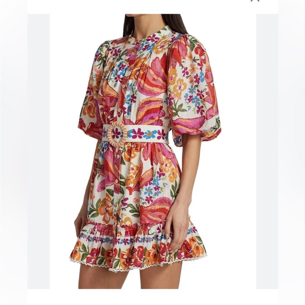 FARM Rio Spring Bananas Mini Dress Size S - Picture 2 of 5